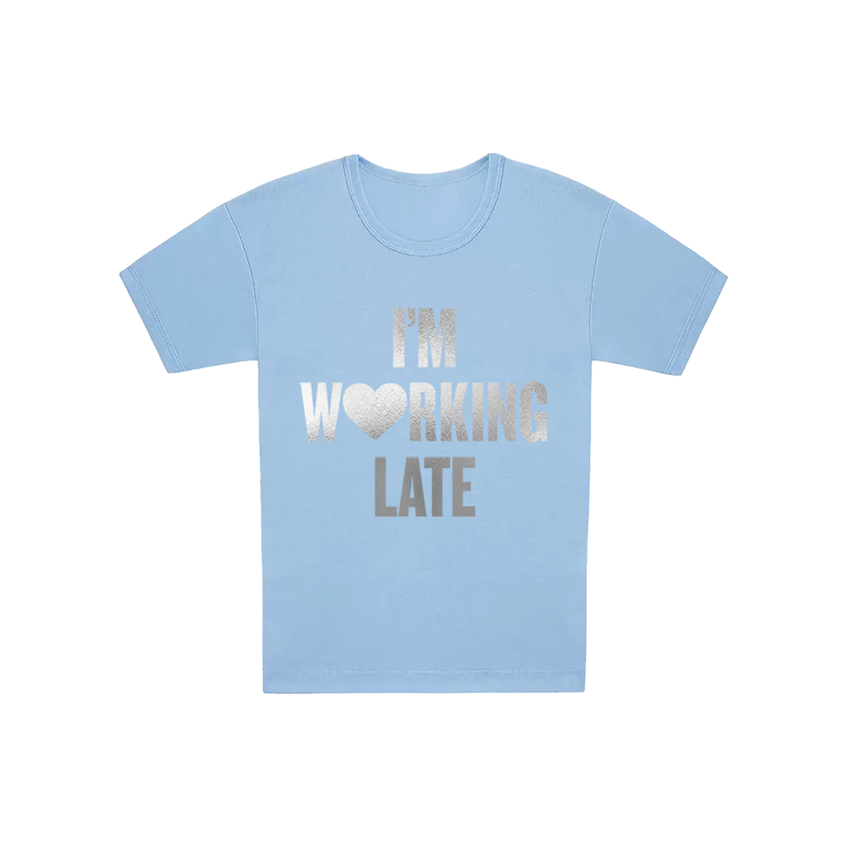 working late silver foil graphic tee